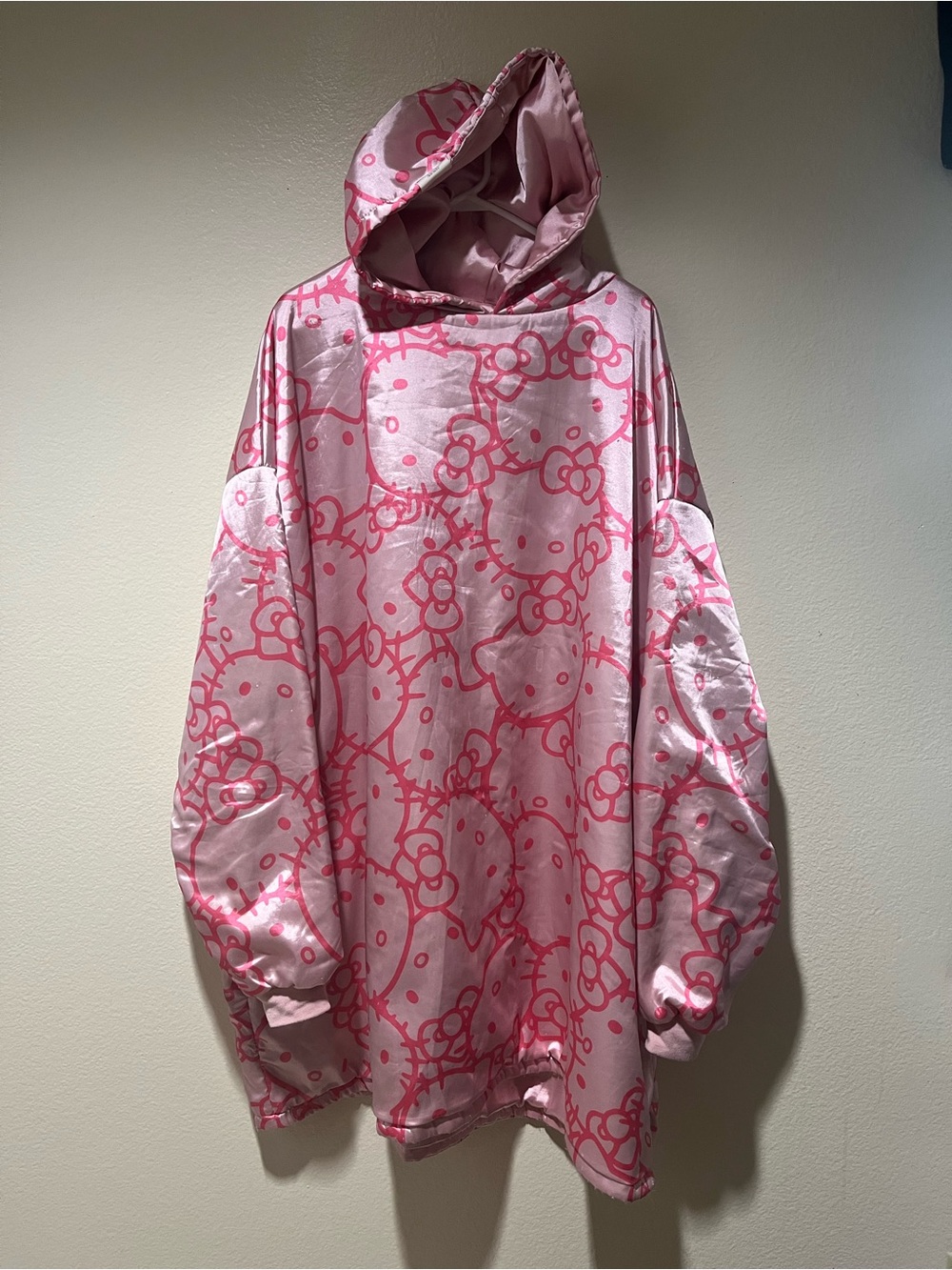 Hello Kitty x Kitsch Pink All-Over Graphic Hooded Pullover Sweatshirt